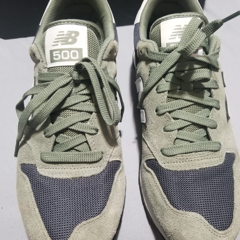 New Balance Men's Olive and Charcoal Sneakers